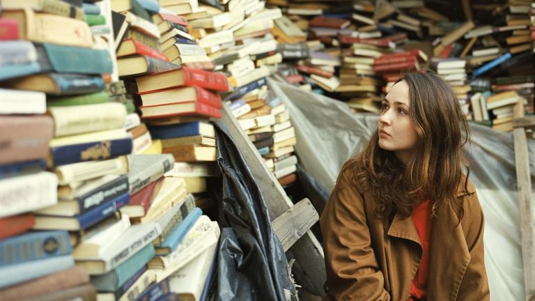 Person in book store