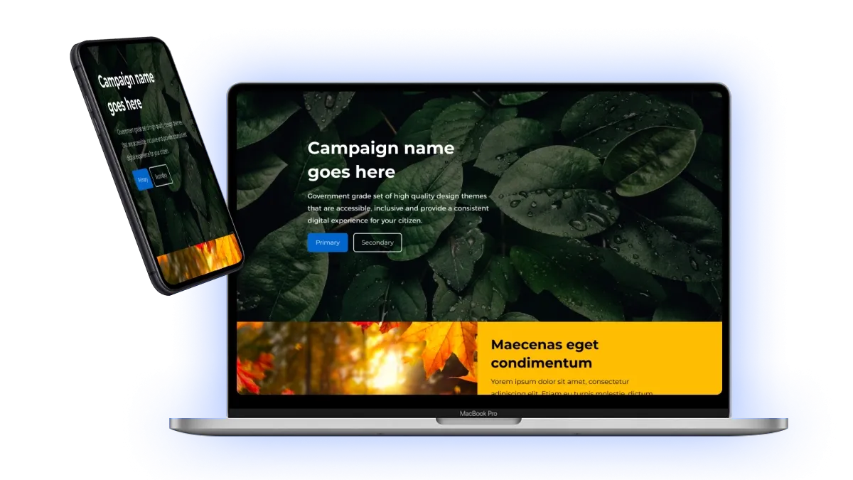 Campaign example on mobile and laptop