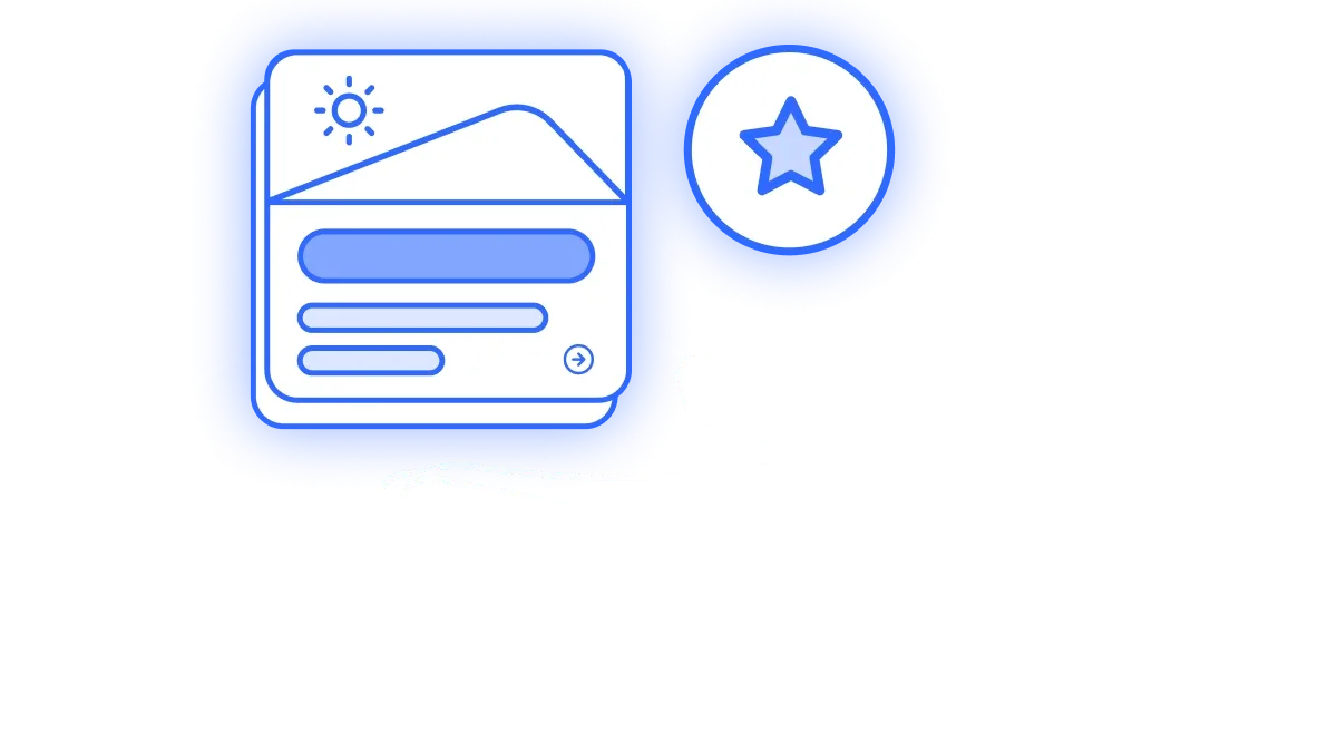 Illustration of a hand recommending content